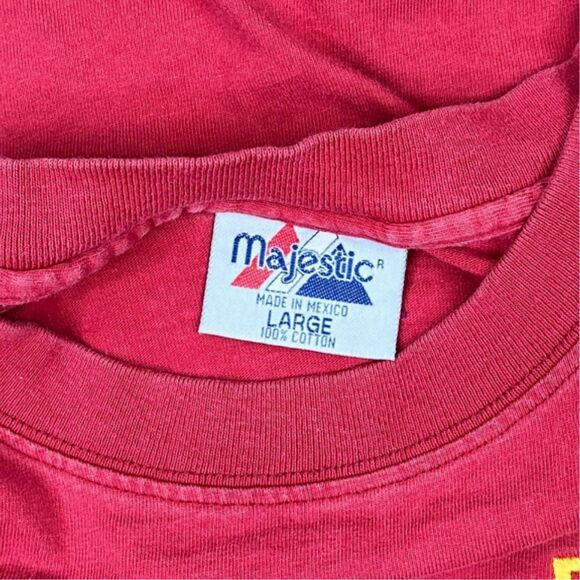 Vintage 90’s Majestic Washington Redskins Embroidered Crew Neck Tee - Sz Large - Picture 4 of 5